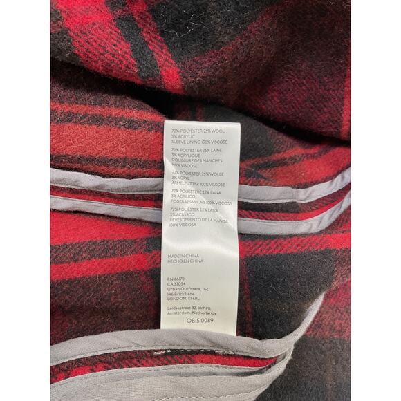 Free People 'Mari' Red Plaid Blazer Size S - Picture 5 of 5